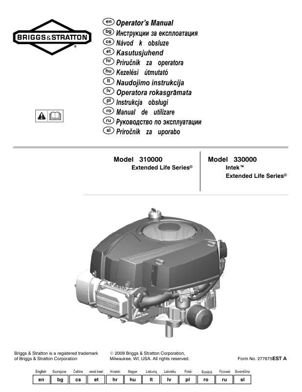 Mode d'emploi BRIGGS & STRATTON 310000 AND 330000