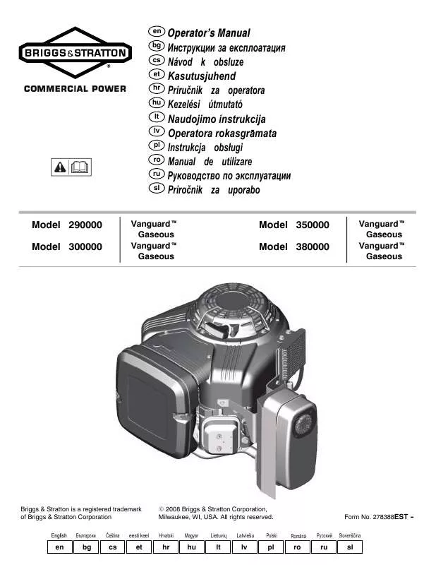 Mode d'emploi BRIGGS & STRATTON 350400