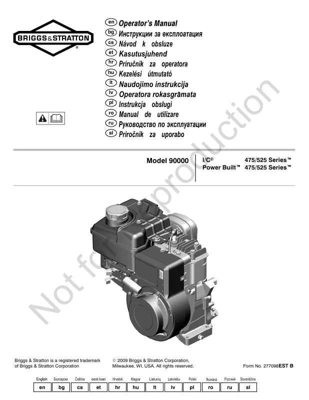 Mode d'emploi BRIGGS & STRATTON 92200