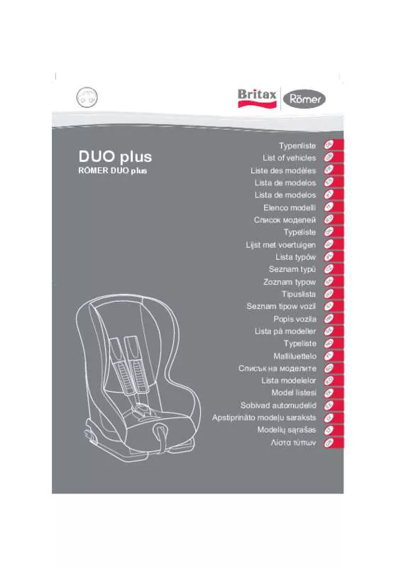 Mode d'emploi BRITAX DUO PLUS