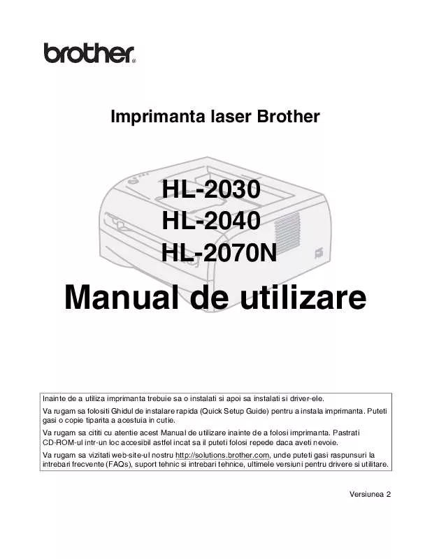 Mode d'emploi BROTHER HL-2030