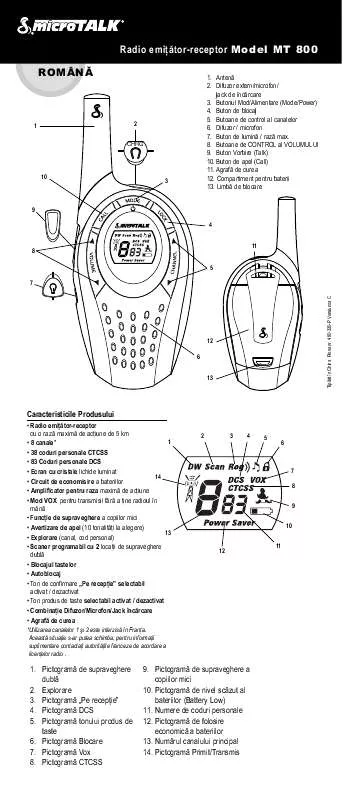 Mode d'emploi COBRA MT 800