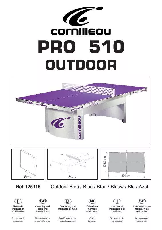 Mode d'emploi CORNILLEAU PRO 510 OUTDOOR