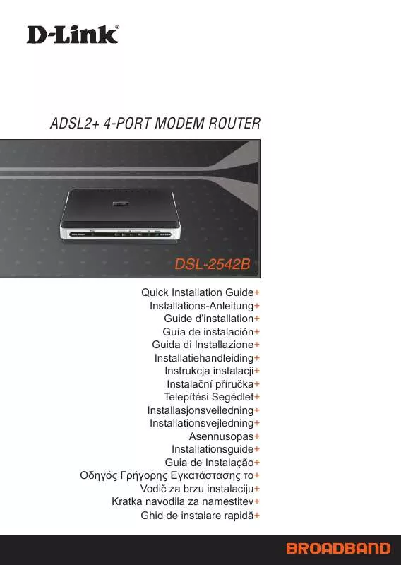 Mode d'emploi D-LINK DSL-2542B