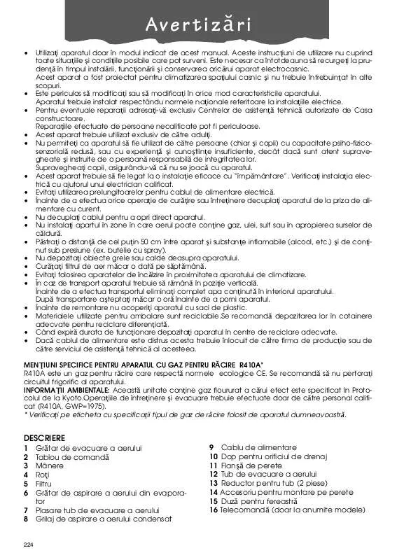 Mode d'emploi DELONGHI PACN 85