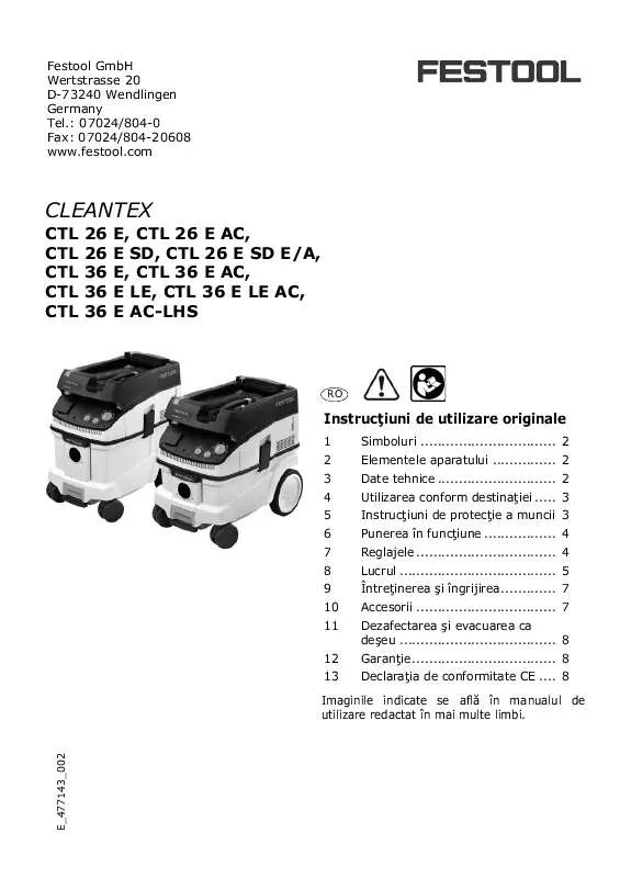 Mode d'emploi FESTOOL CTL 26 E SD E-A