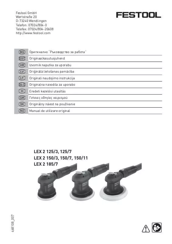 Mode d'emploi FESTOOL LEX 2 125-3