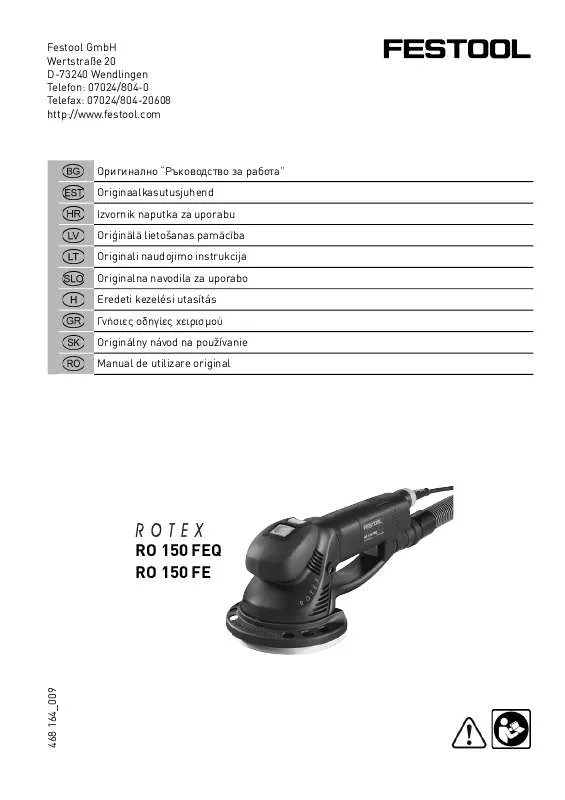 Mode d'emploi FESTOOL RO 150 FE