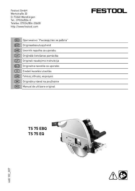 Mode d'emploi FESTOOL TS 75 EBQ