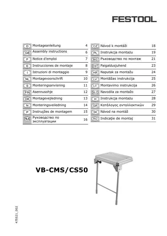 Mode d'emploi FESTOOL VB-CMS-CS50