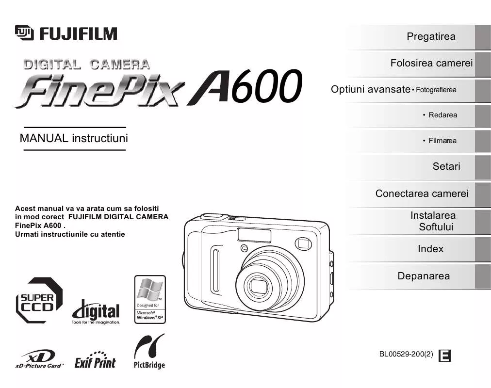 Mode d'emploi FUJIFILM FINEPIX A600