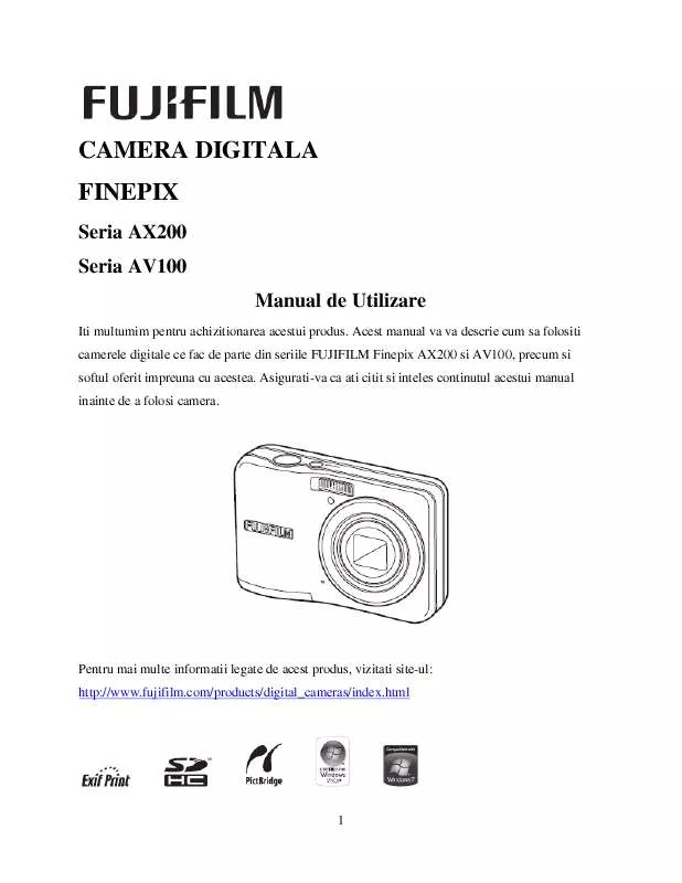 Mode d'emploi FUJIFILM FINEPIX AV100