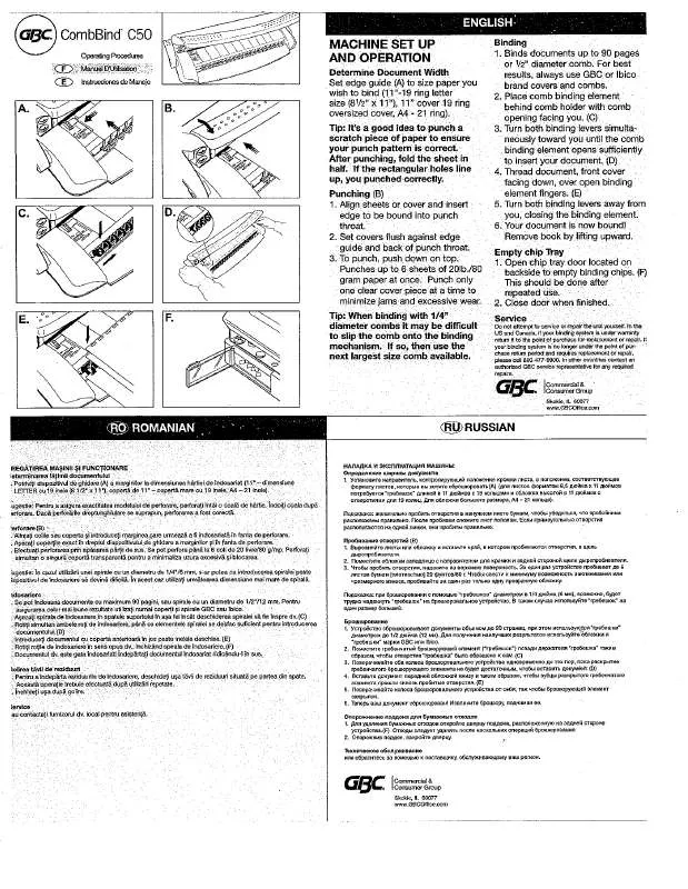 Mode d'emploi GBC C50