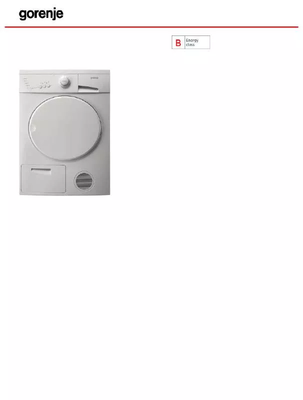 Mode d'emploi GORENJE D6SYA