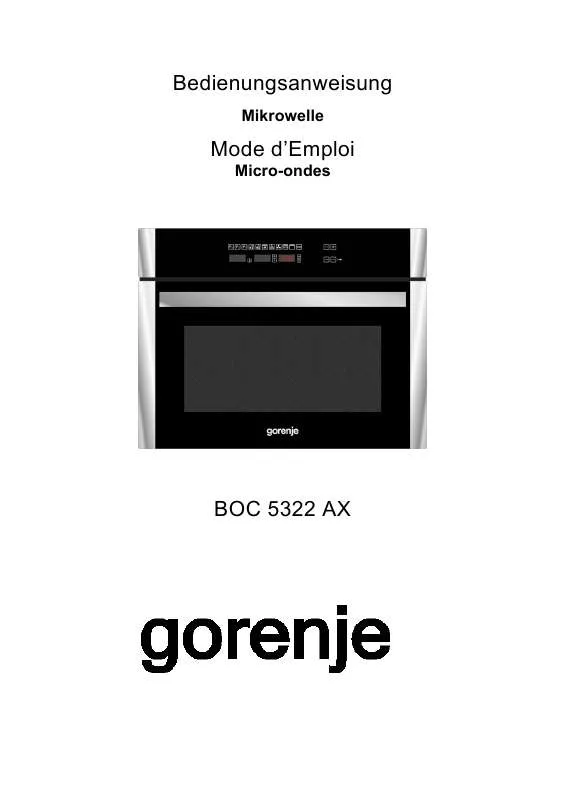 Mode d'emploi GORENJE GMO 24 DCS