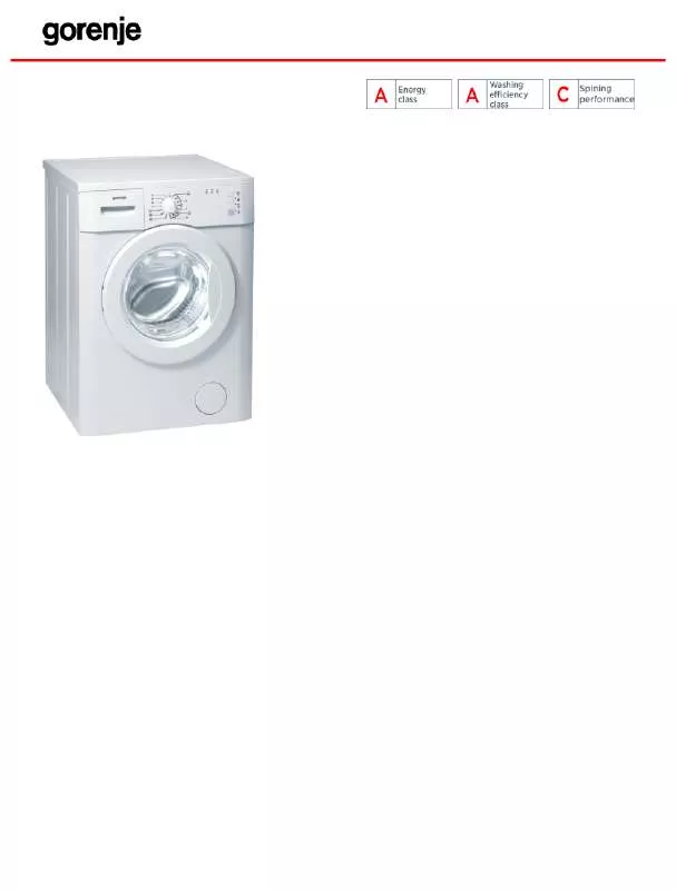 Mode d'emploi GORENJE WA50105