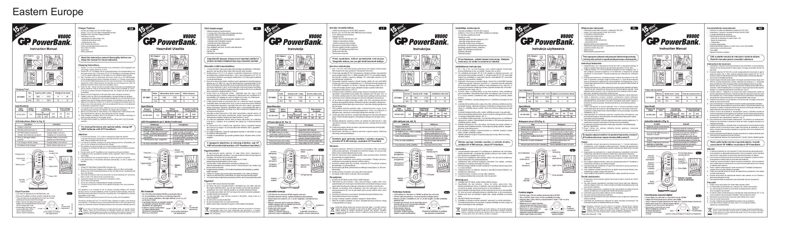 Mode d'emploi GP BATTERIES V800C