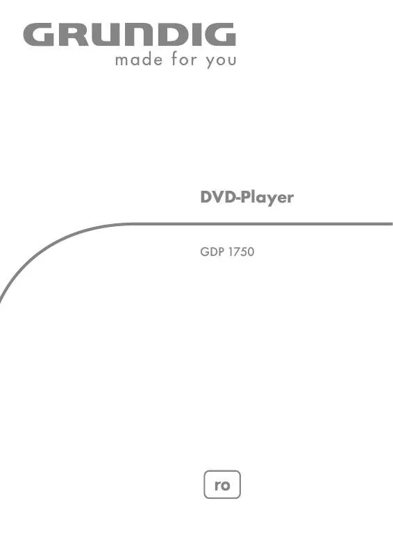 Mode d'emploi GRUNDIG GDP 1750