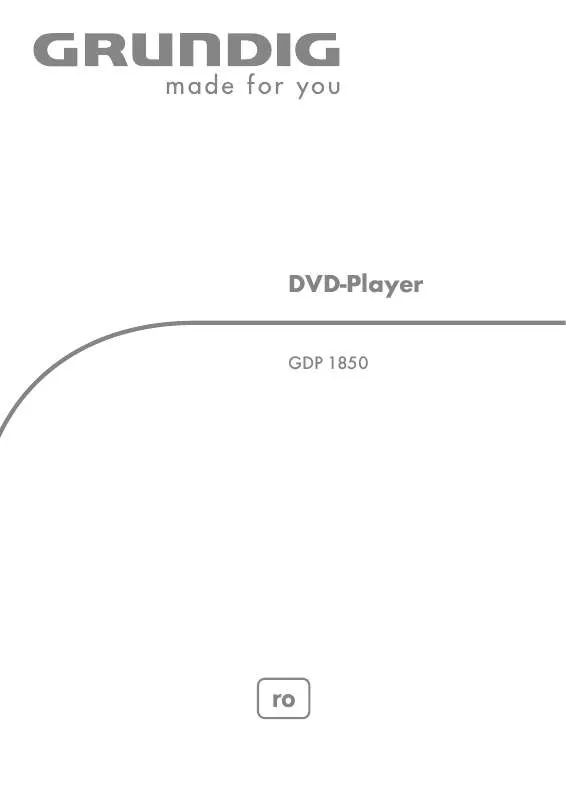 Mode d'emploi GRUNDIG GDP 1850