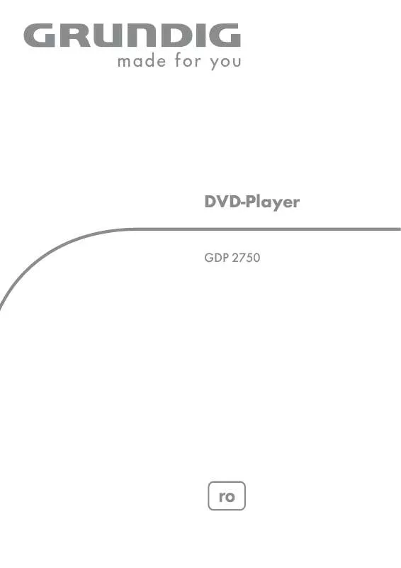 Mode d'emploi GRUNDIG GDP 2750