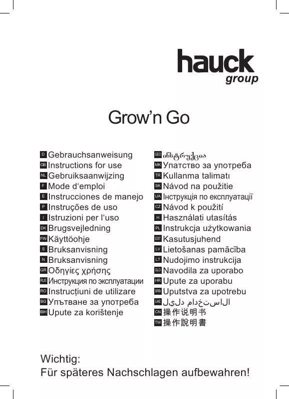 Mode d'emploi HAUCK GROW N GO