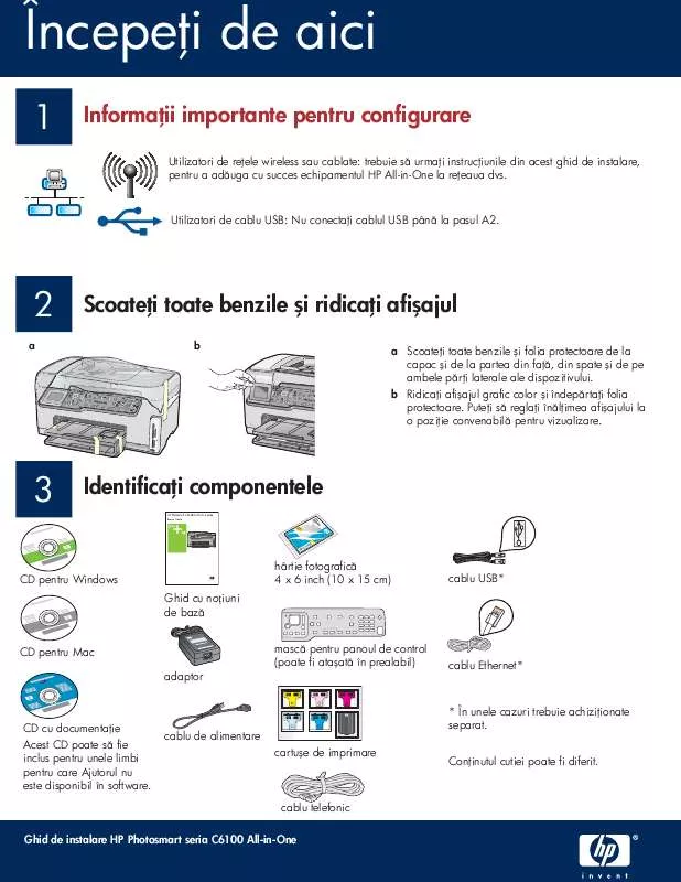 Mode d'emploi HP PHOTOSMART C6100 ALL-IN-ONE