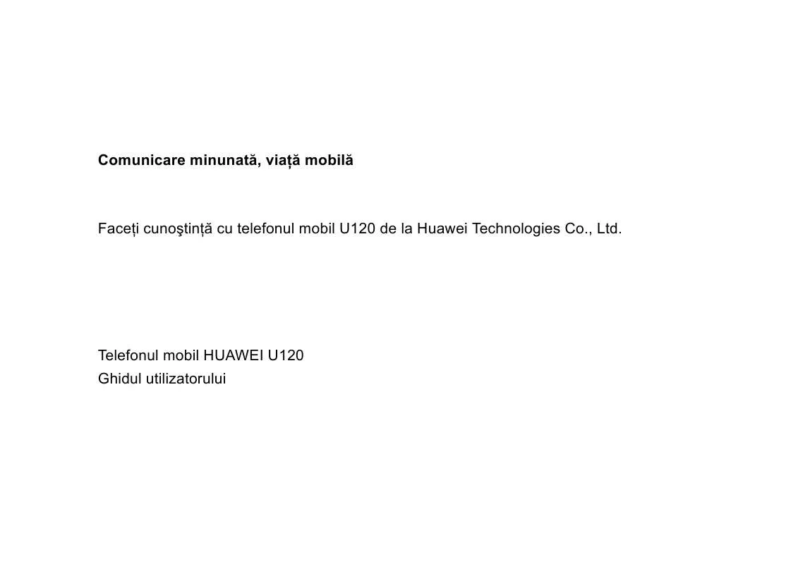 Mode d'emploi HUAWEI U120