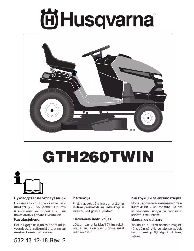 Mode d'emploi HUSQVARNA GTH26TWIN