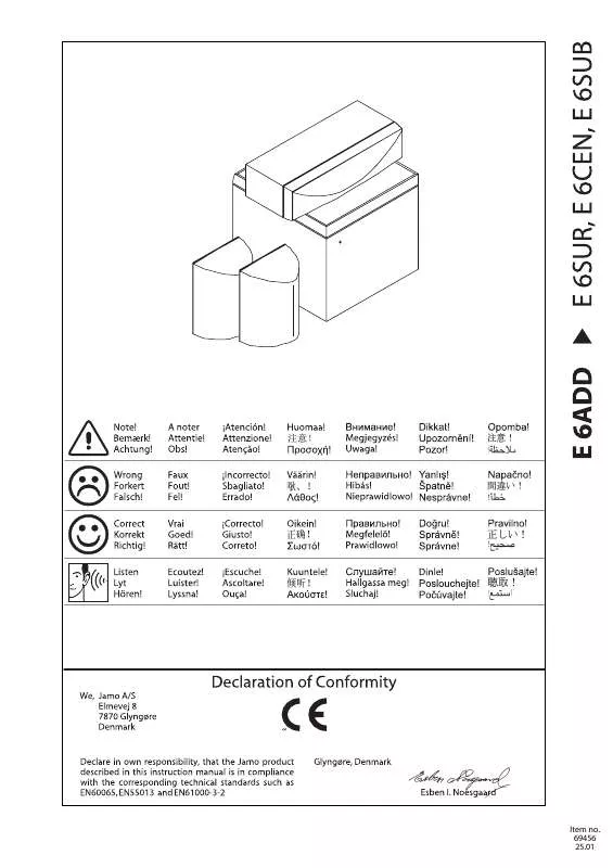 Mode d'emploi JAMO E 600