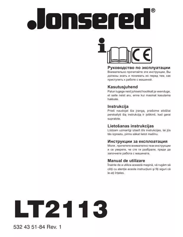 Mode d'emploi JONSERED LT 2113