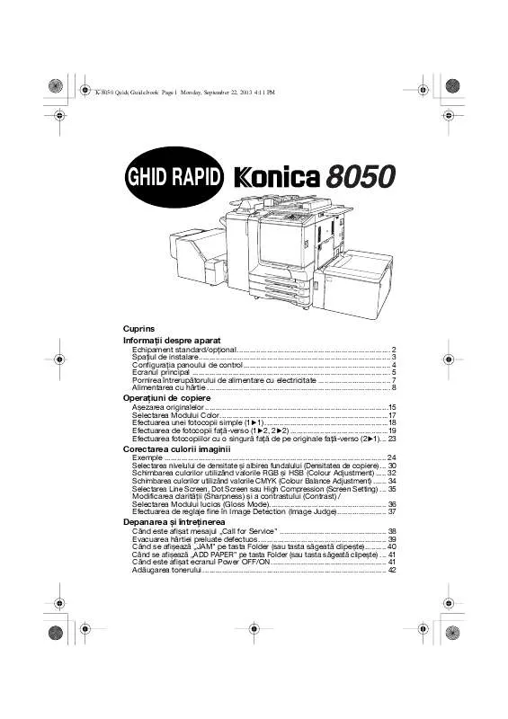 Mode d'emploi KONICA MINOLTA 8050