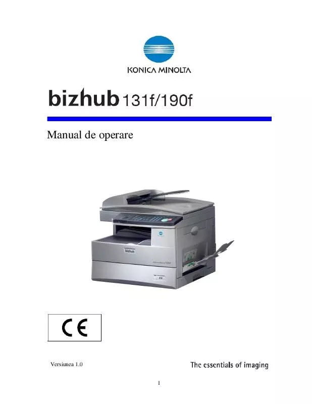 Mode d'emploi KONICA MINOLTA BIZHUB 131F