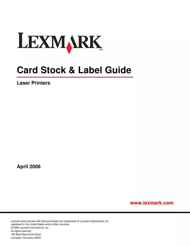 Mode d'emploi LEXMARK C500N