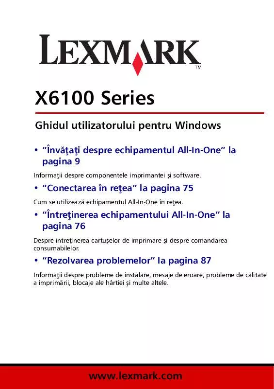 Mode d'emploi LEXMARK X6150