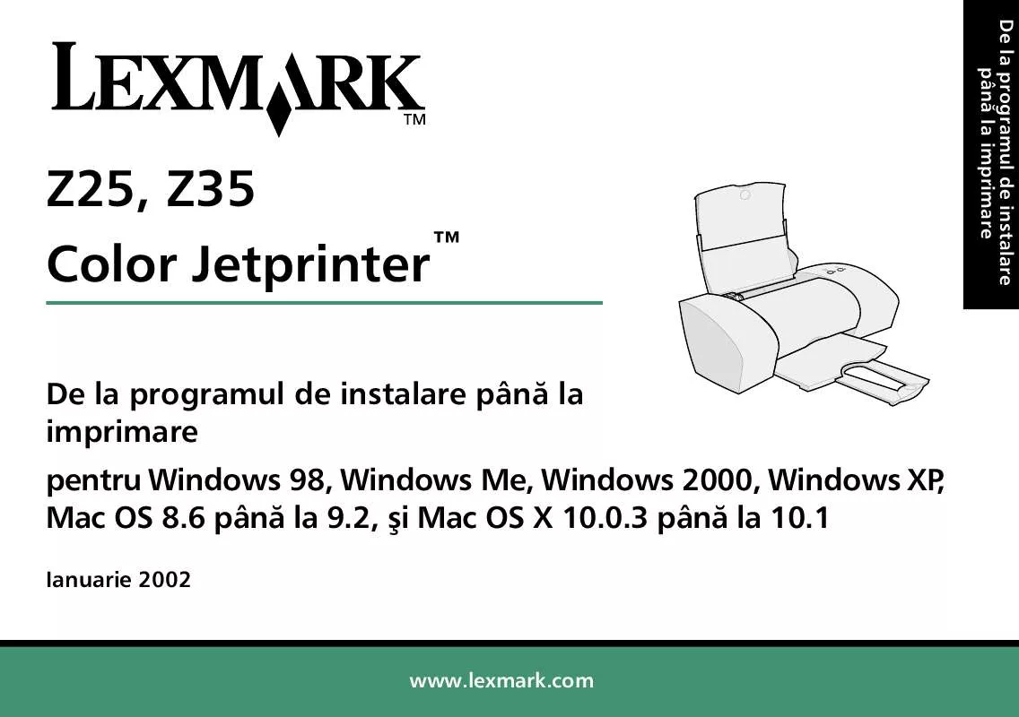 Mode d'emploi LEXMARK Z25