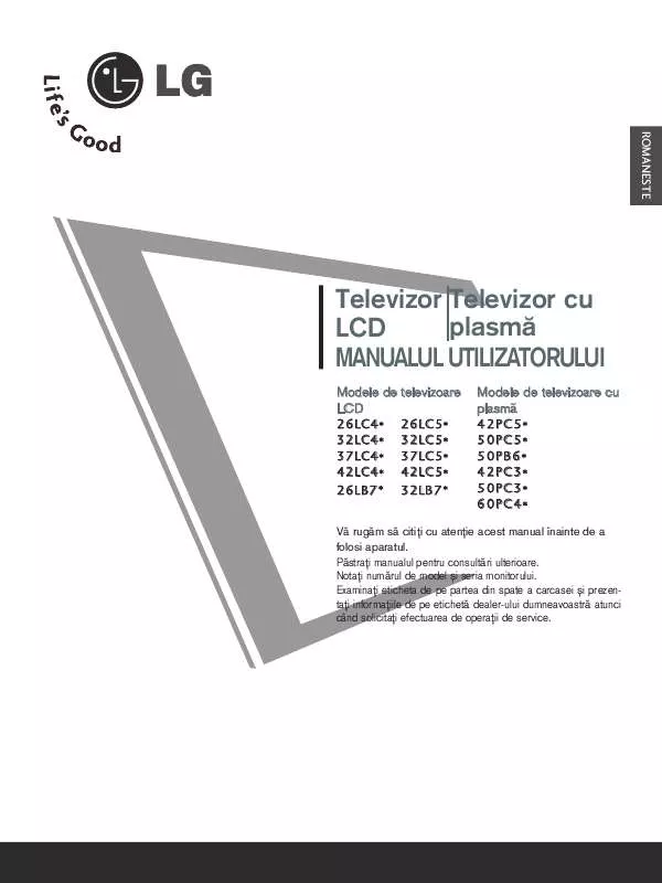 Mode d'emploi LG 26LC45