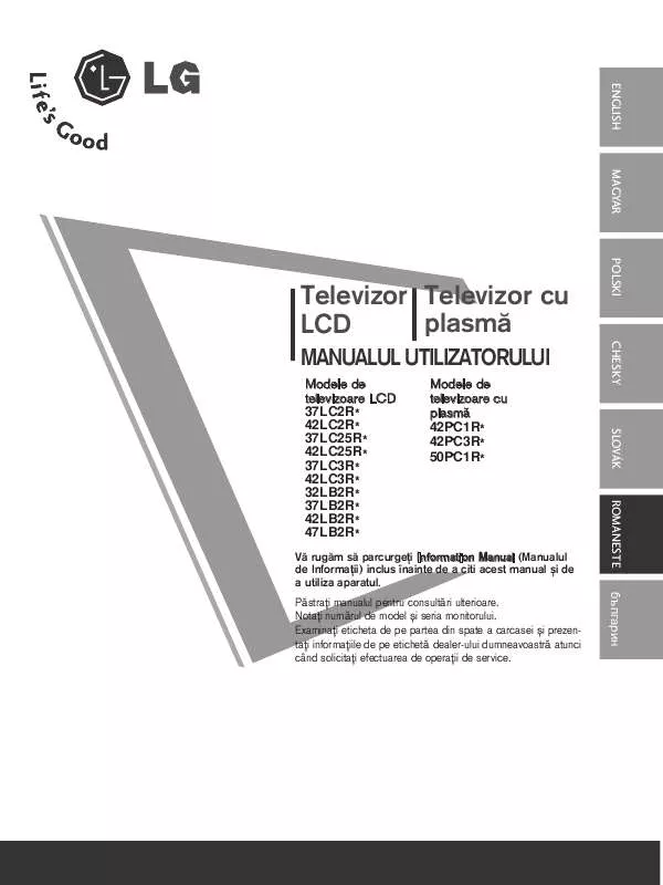 Mode d'emploi LG 37LB2R