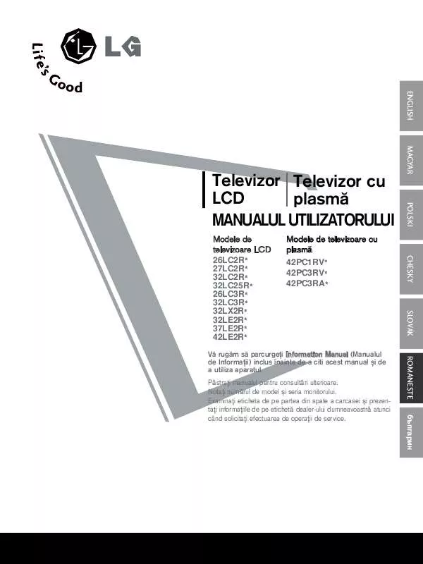 Mode d'emploi LG 42LE2R