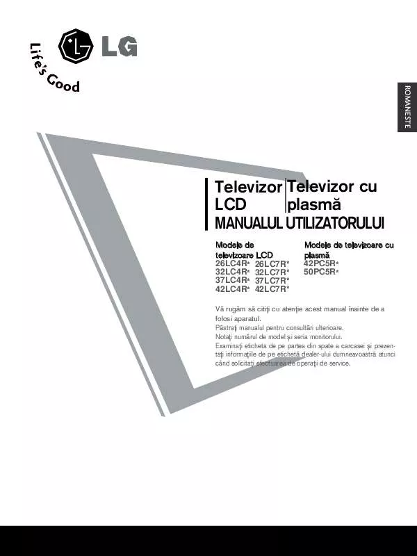 Mode d'emploi LG 42PC5R