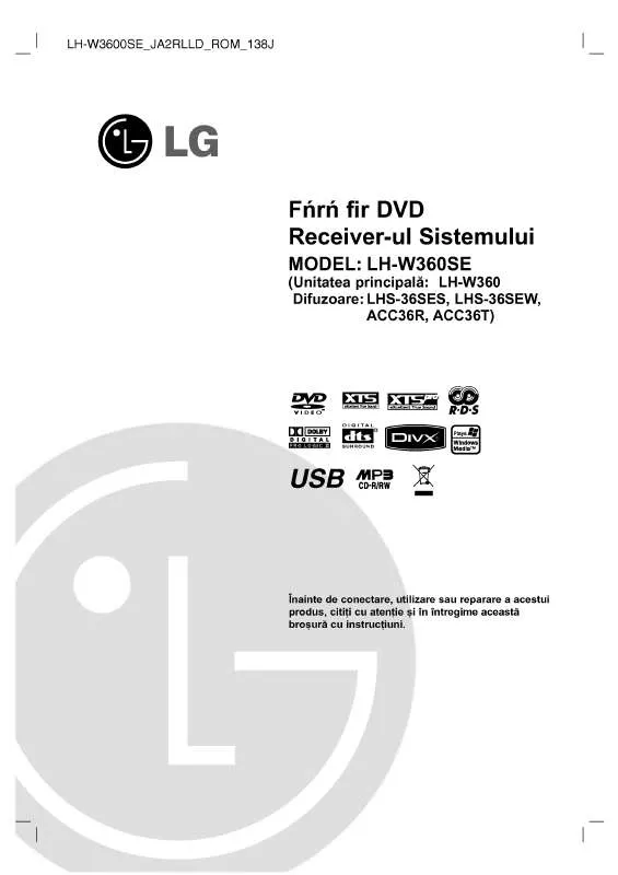 Mode d'emploi LG LH-W360SE