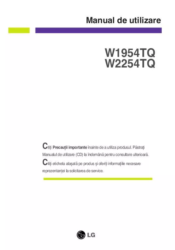 Mode d'emploi LG W1954TQ