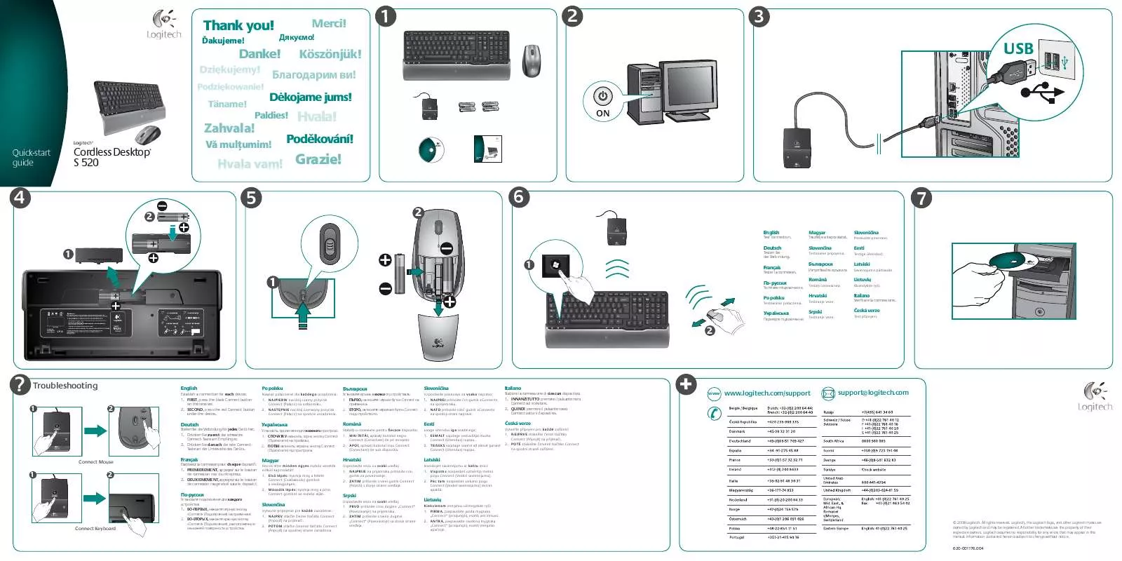 Mode d'emploi LOGITECH CORDLESS DESKTOP S520