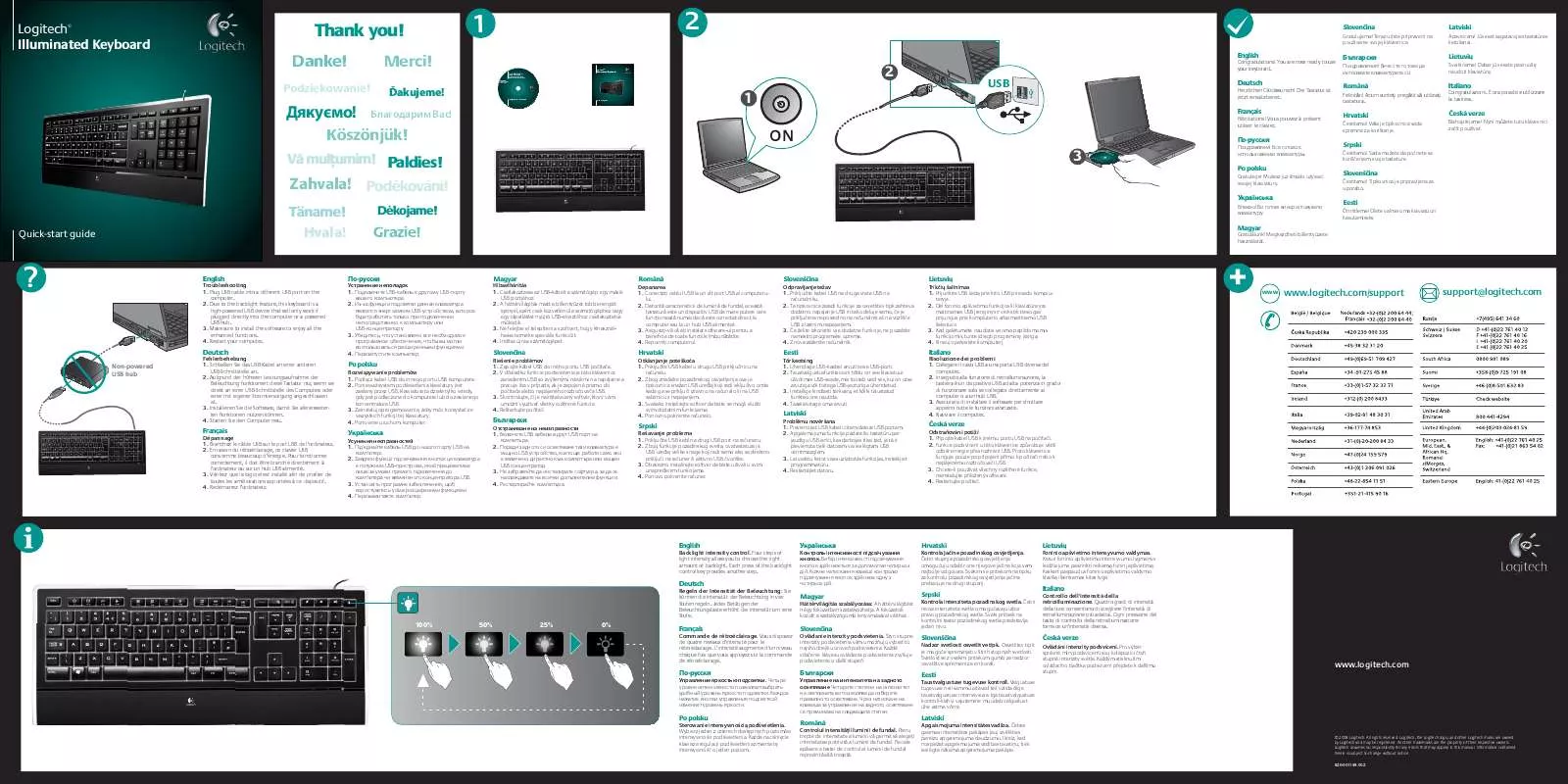 Mode d'emploi LOGITECH ILLUMINATED KEYBOARD