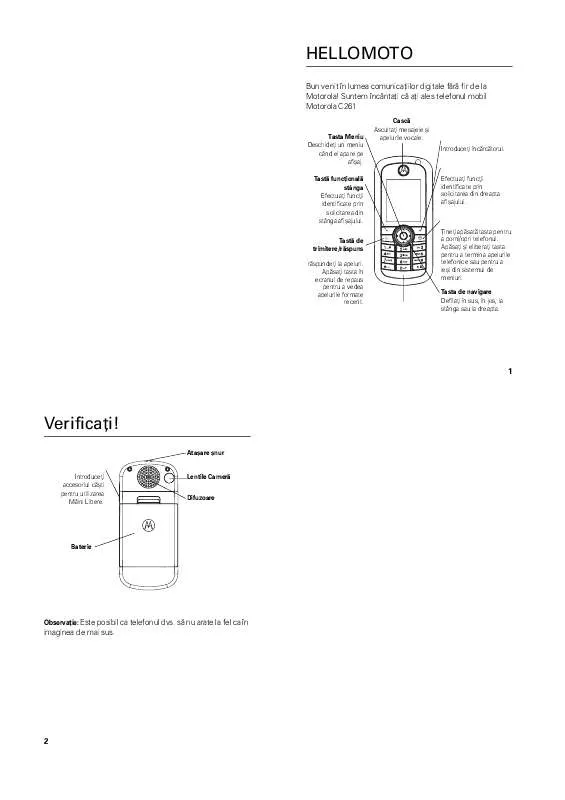 Mode d'emploi MOTOROLA C261
