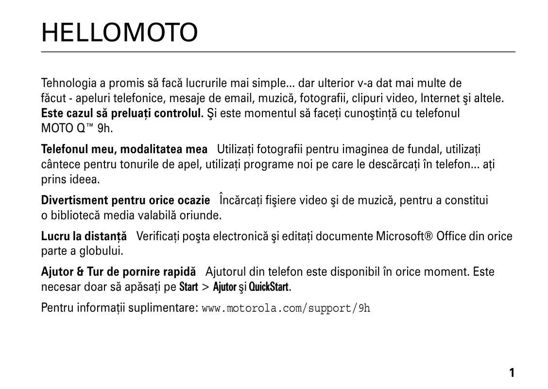 Mode d'emploi MOTOROLA MOTO Q9H