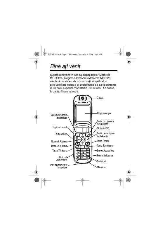 Mode d'emploi MOTOROLA MPX220