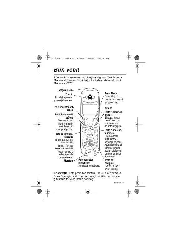Mode d'emploi MOTOROLA V171