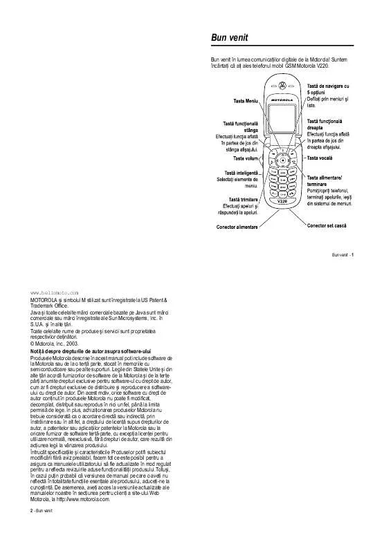 Mode d'emploi MOTOROLA V220