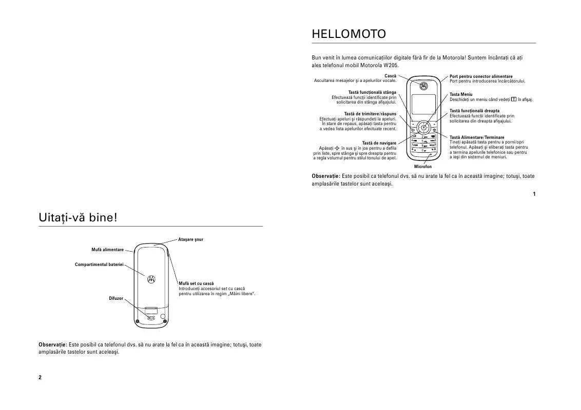 Mode d'emploi MOTOROLA W205