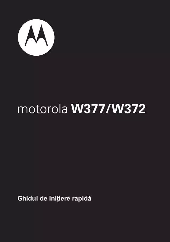 Mode d'emploi MOTOROLA W377